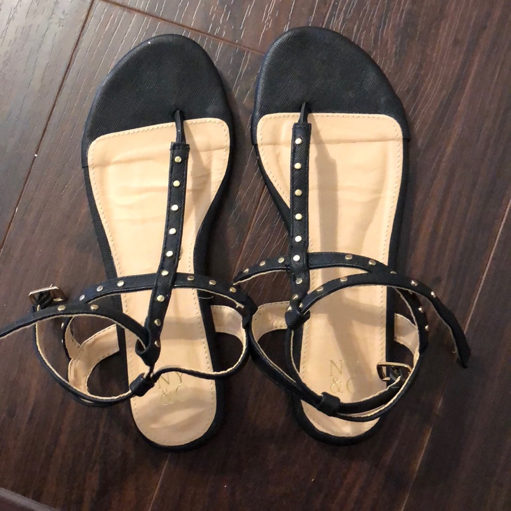 gold studded sandals